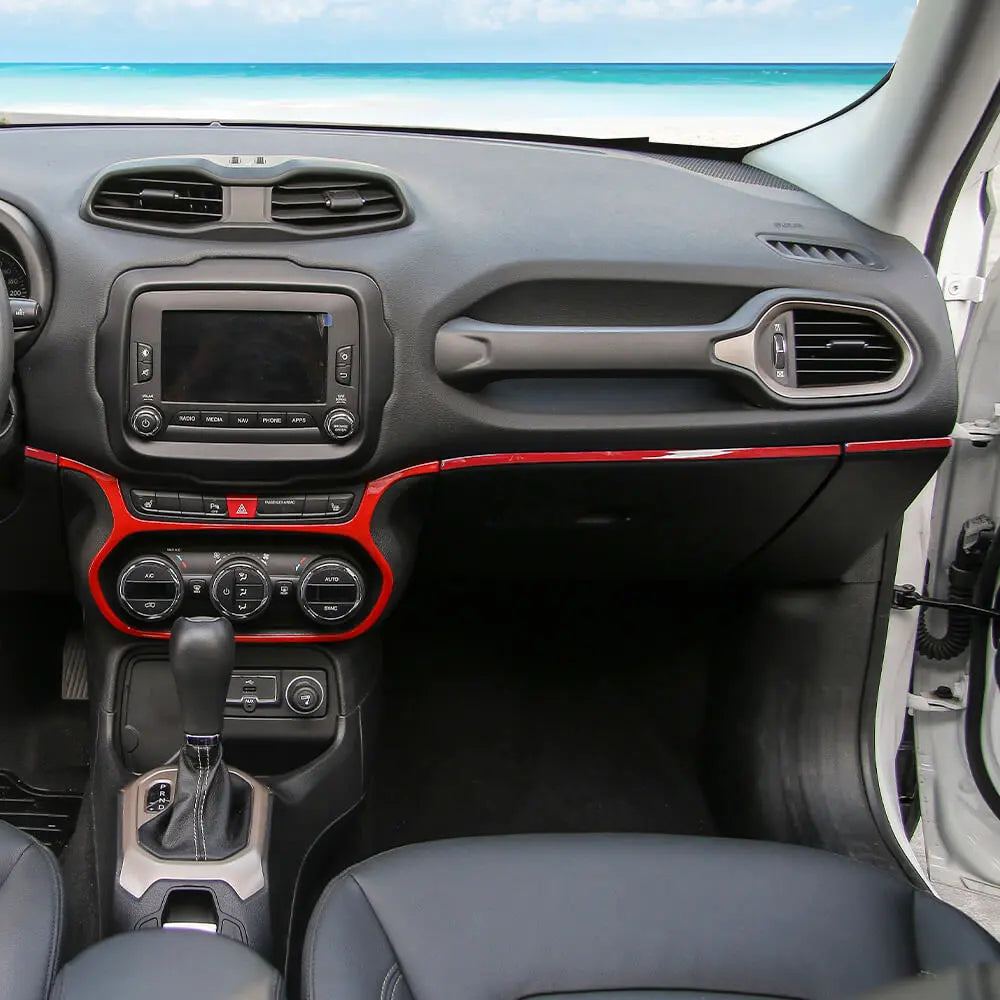 For 2015-2017 Jeep Renegade Dashboard Strip Trim Center Control Decor Cover