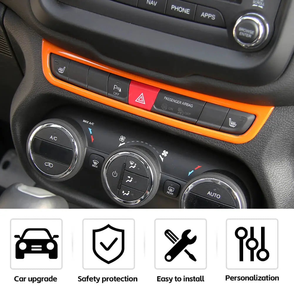 For 2015-2017 Jeep Renegade Emergency Light Switch Frame Decoration Trim