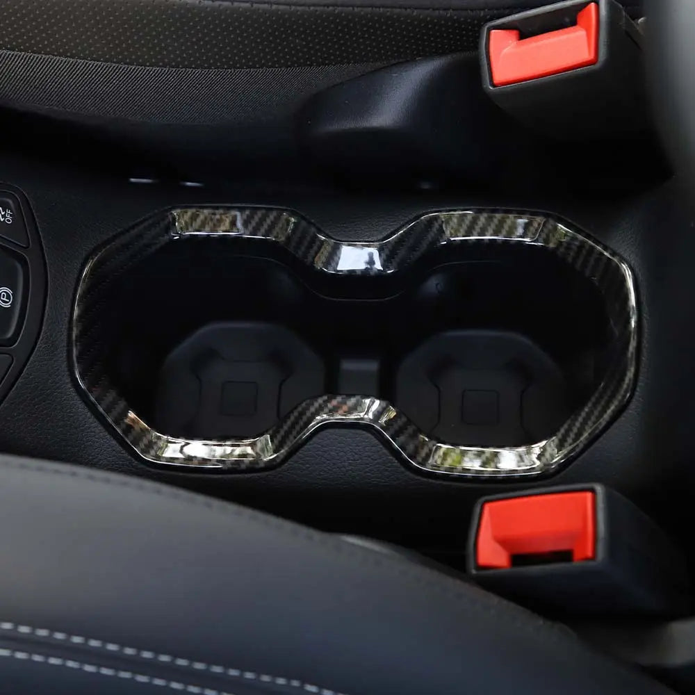 For 2015-2017 Jeep Renegade Interior Front Water Cup Holder Trim Cover Decor Ring