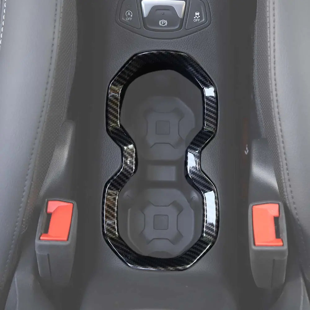 For 2015-2017 Jeep Renegade Interior Front Water Cup Holder Trim Cover Decor Ring