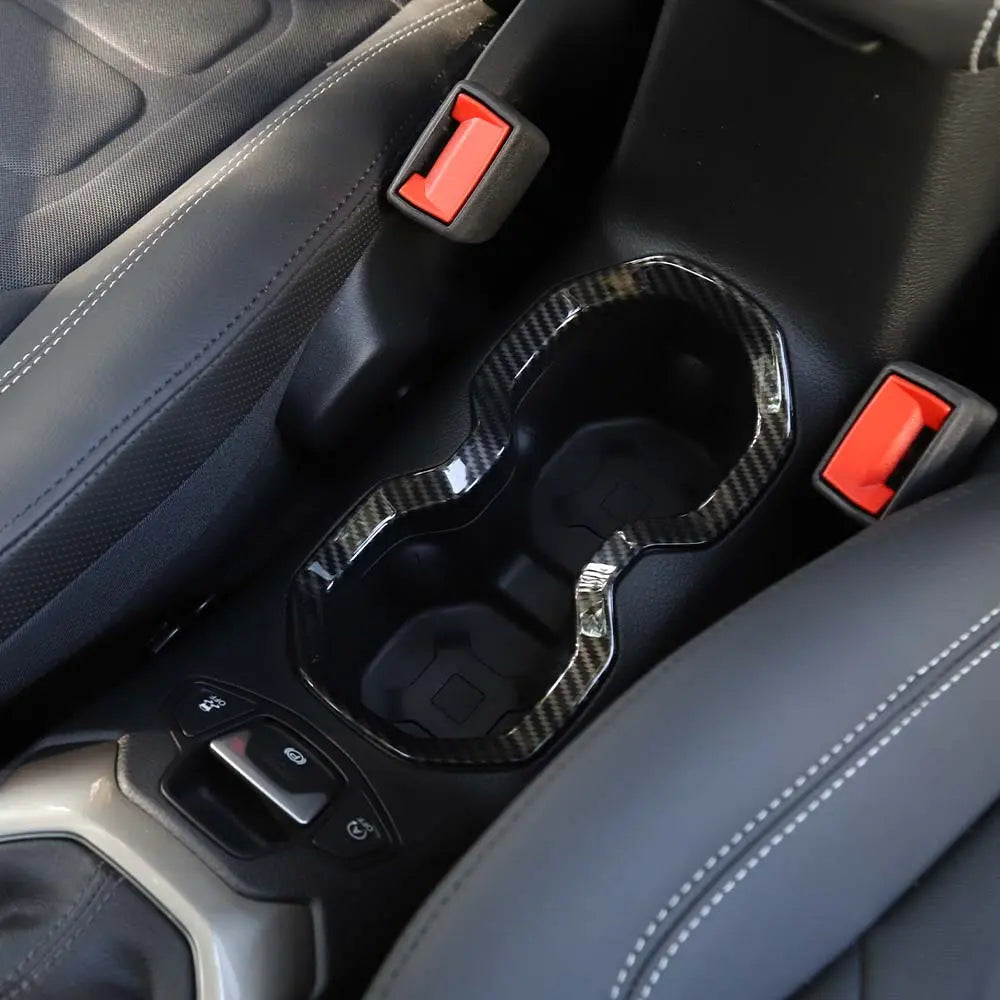 For 2015-2017 Jeep Renegade Interior Front Water Cup Holder Trim Cover Decor Ring