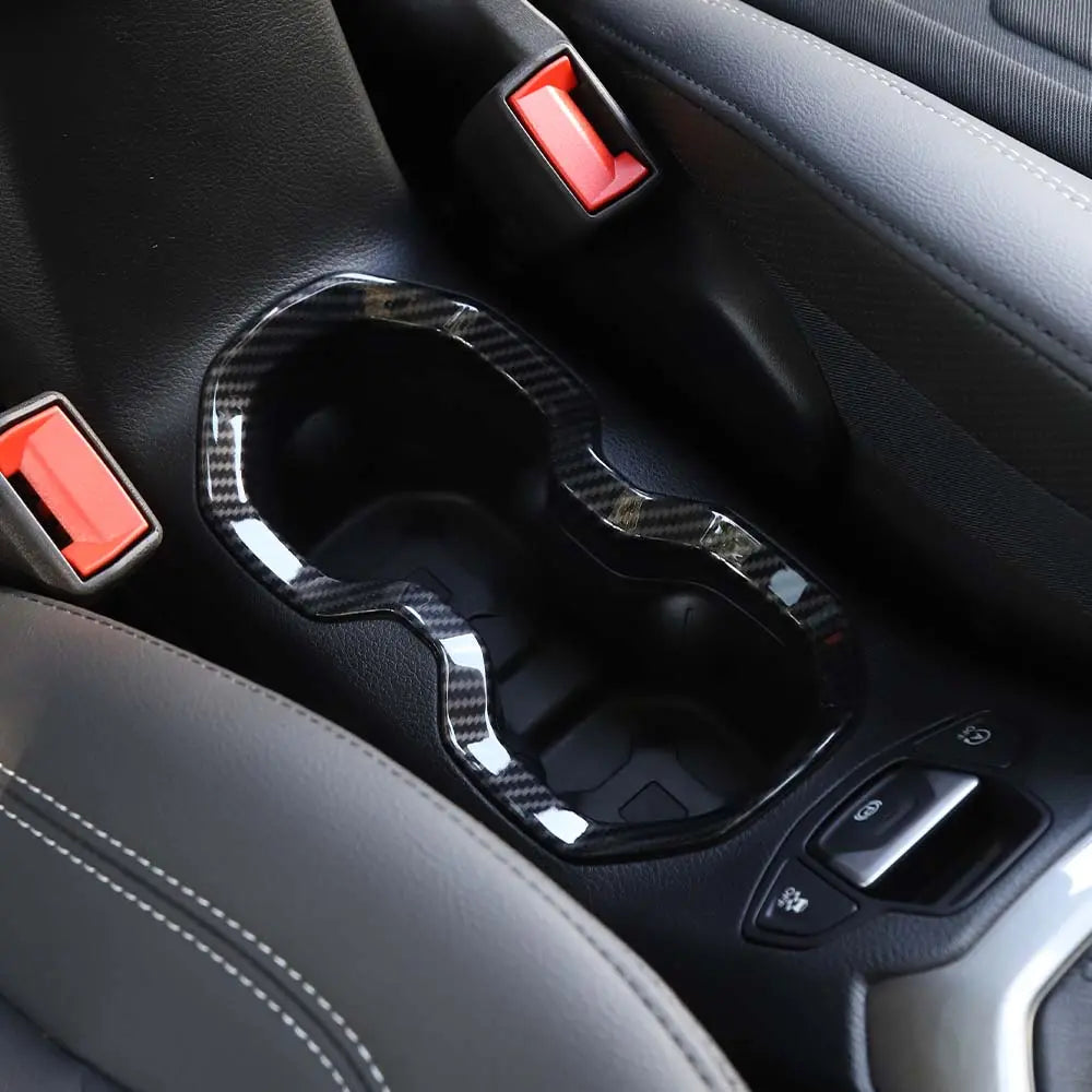 For 2015-2017 Jeep Renegade Interior Front Water Cup Holder Trim Cover Decor Ring