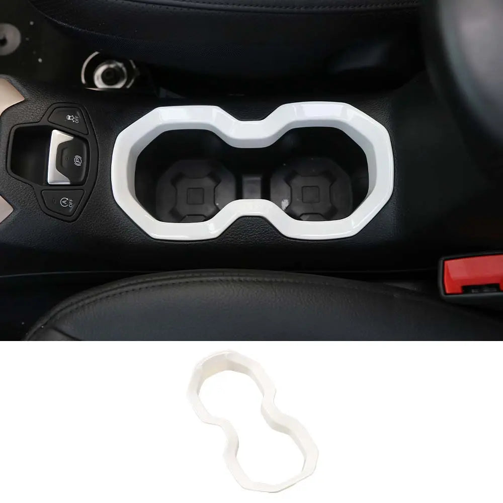 For 2015-2017 Jeep Renegade Interior Front Water Cup Holder Trim Cover Decor Ring