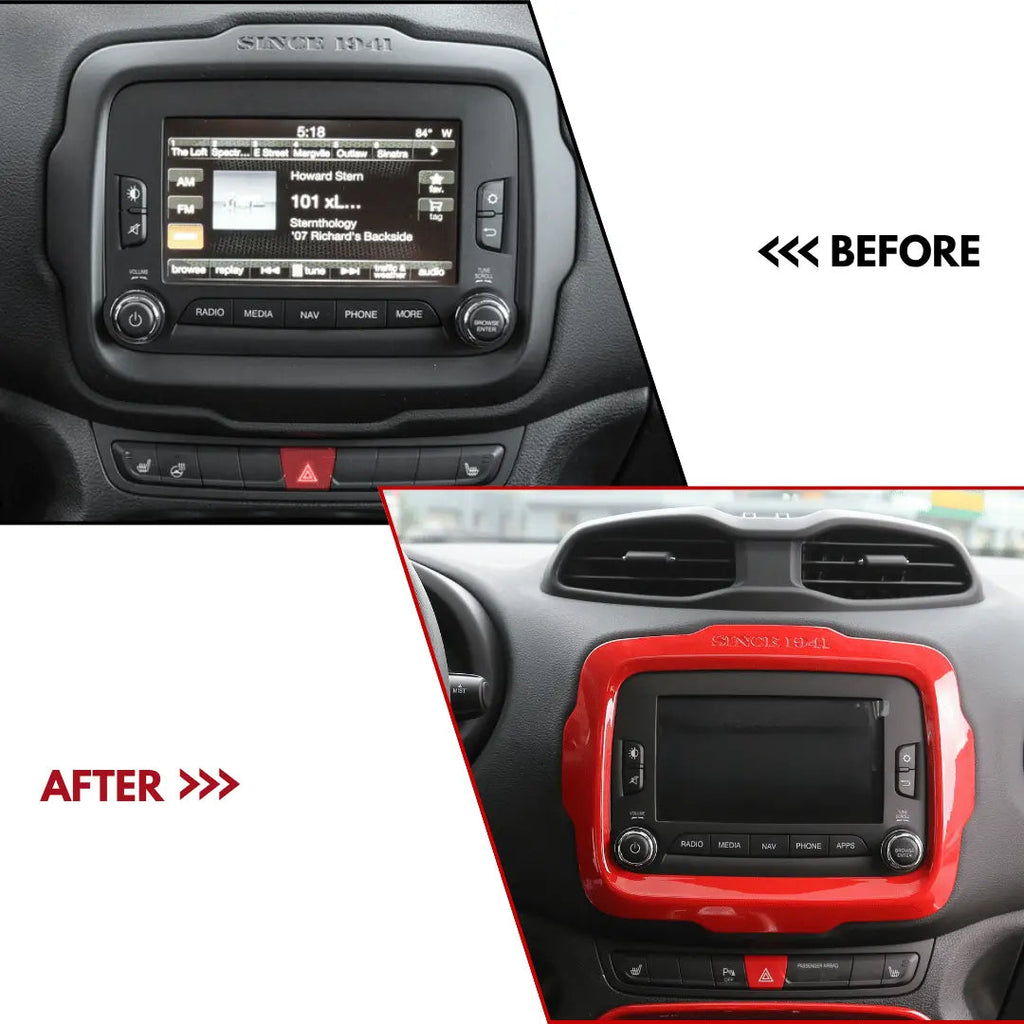 For 2015-2017 Jeep Renegade Navigation Screen Trim Frame GPS Bezel Cover