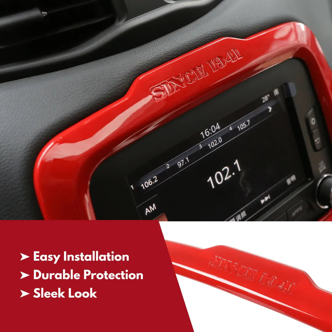 For 2015-2017 Jeep Renegade Navigation Screen Trim Frame GPS Bezel Cover