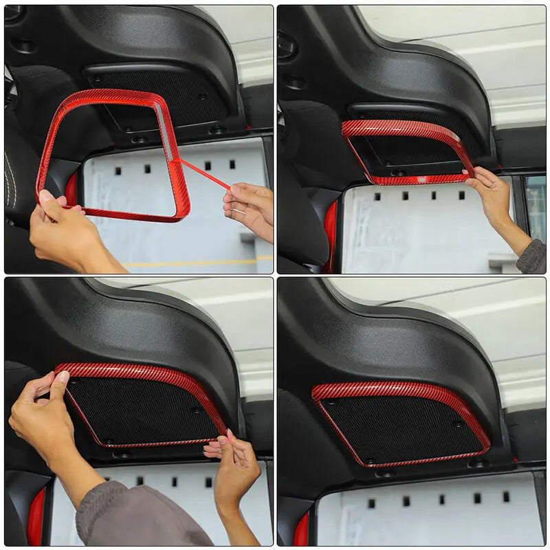 For 2015-2018 Jeep Wrangler JK A-pillar Horn/Roof Horn Trim Ring Cover (4 pcs)