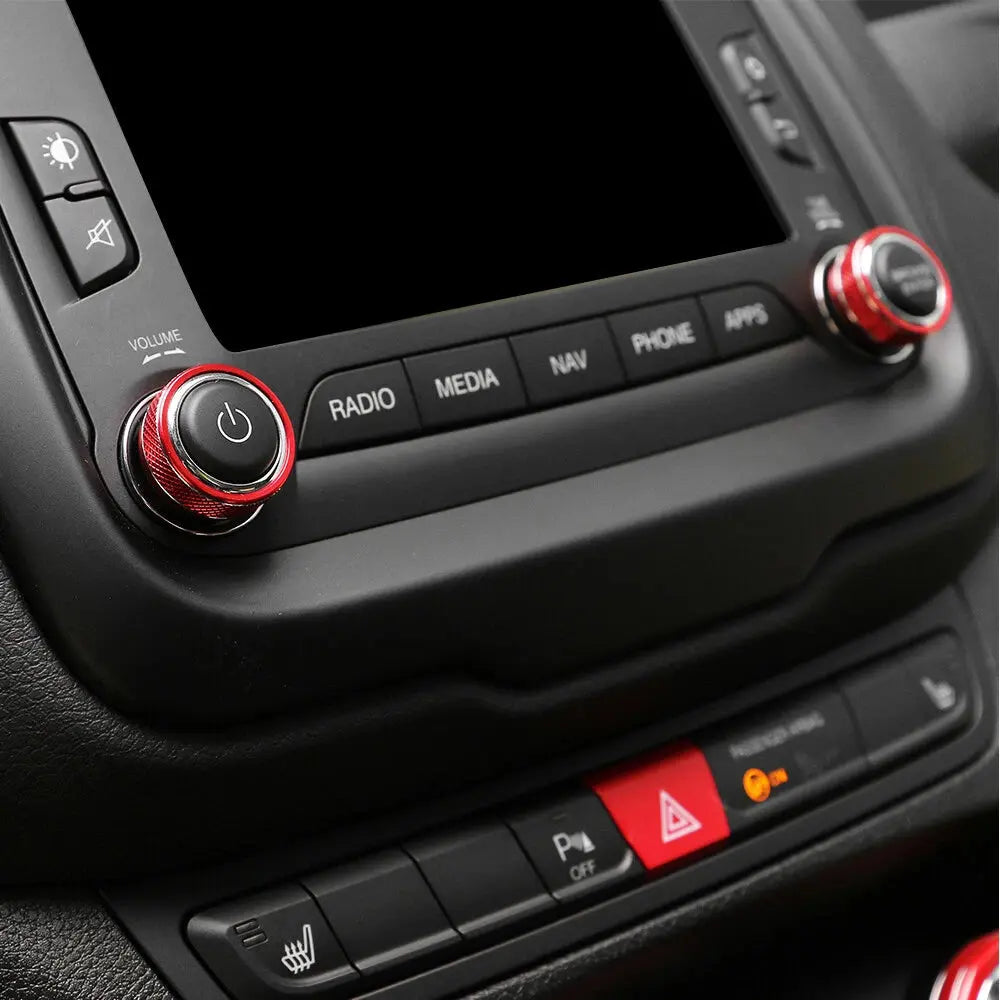 For 2015-2018 Jeep Renegade Audio Switch Knob Ring Cover Trim Frame（Fits 3.5-inch Monochrome Mini Display）