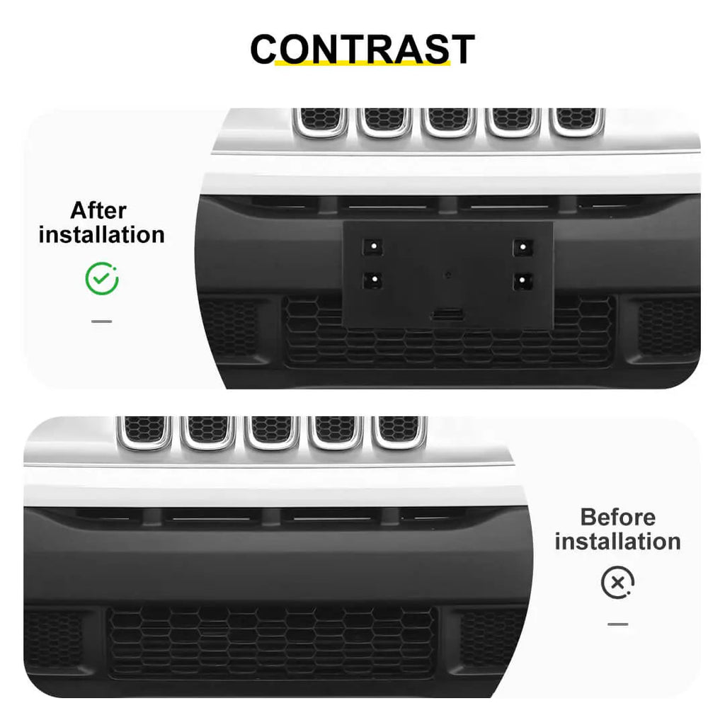 For 2015-2018 Jeep Renegade Front Bumper License Plate Mounting Bracket