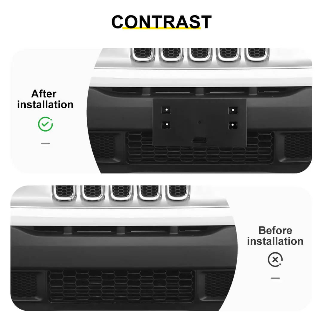 For 2015-2018 Jeep Renegade Front Bumper License Plate Mounting Bracket