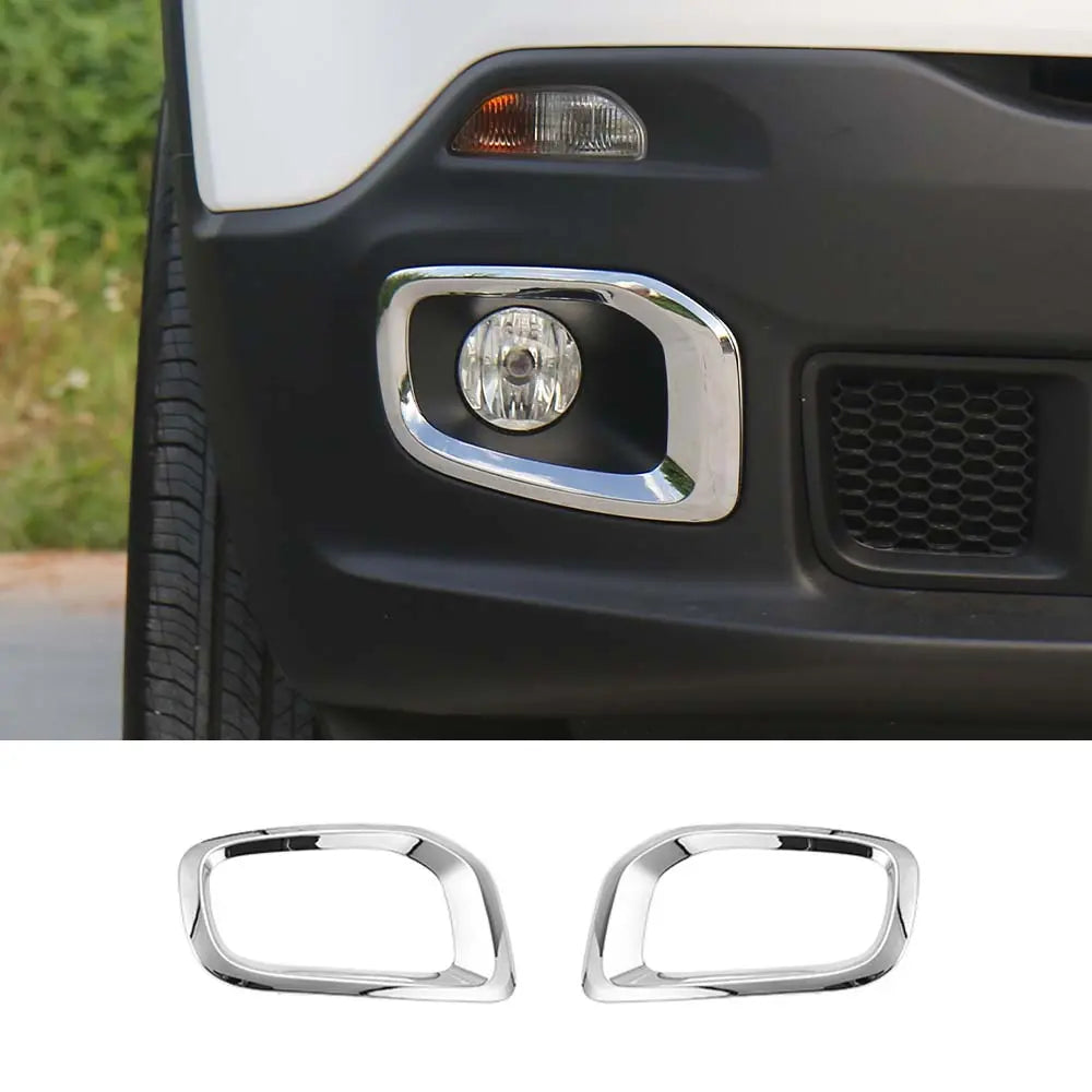 For 2015-2018 Jeep Renegade Front Fog Light Lamp Frame Trim Bezels