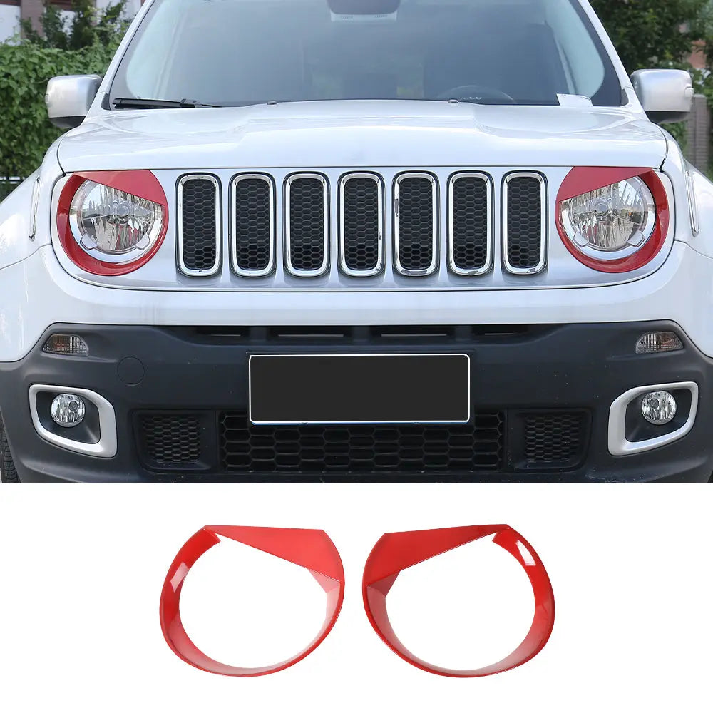 For 2015-2018 Jeep Renegade Front Headlight Angry Eyes Bezels Trim