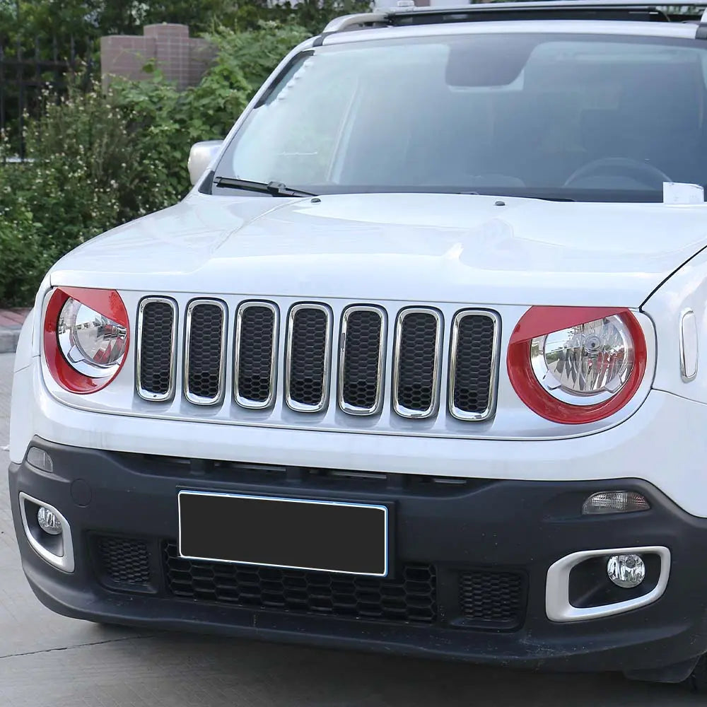 For 2015-2018 Jeep Renegade Front Headlight Angry Eyes Bezels Trim