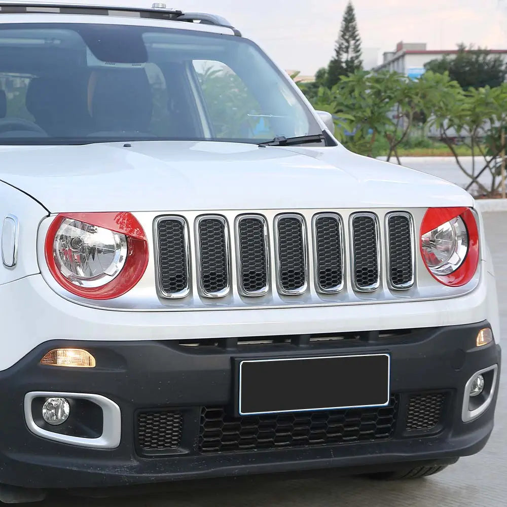 For 2015-2018 Jeep Renegade Front Headlight Angry Eyes Bezels Trim