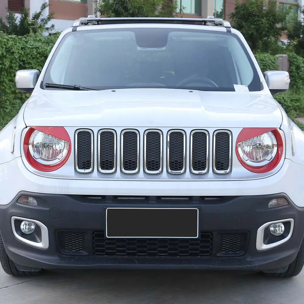 For 2015-2018 Jeep Renegade Front Headlight Angry Eyes Bezels Trim