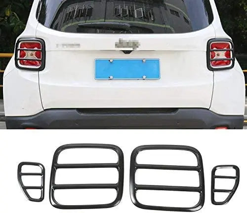 For 2015+ Jeep Renegade Strong Iron Tail Light Rear Taillight Guard (Black)