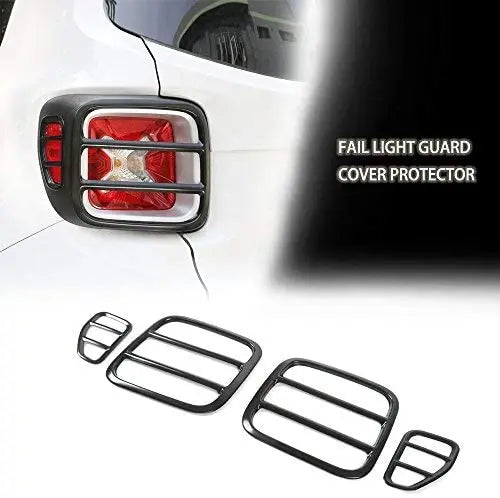 For 2015+ Jeep Renegade Strong Iron Tail Light Rear Taillight Guard (Black)