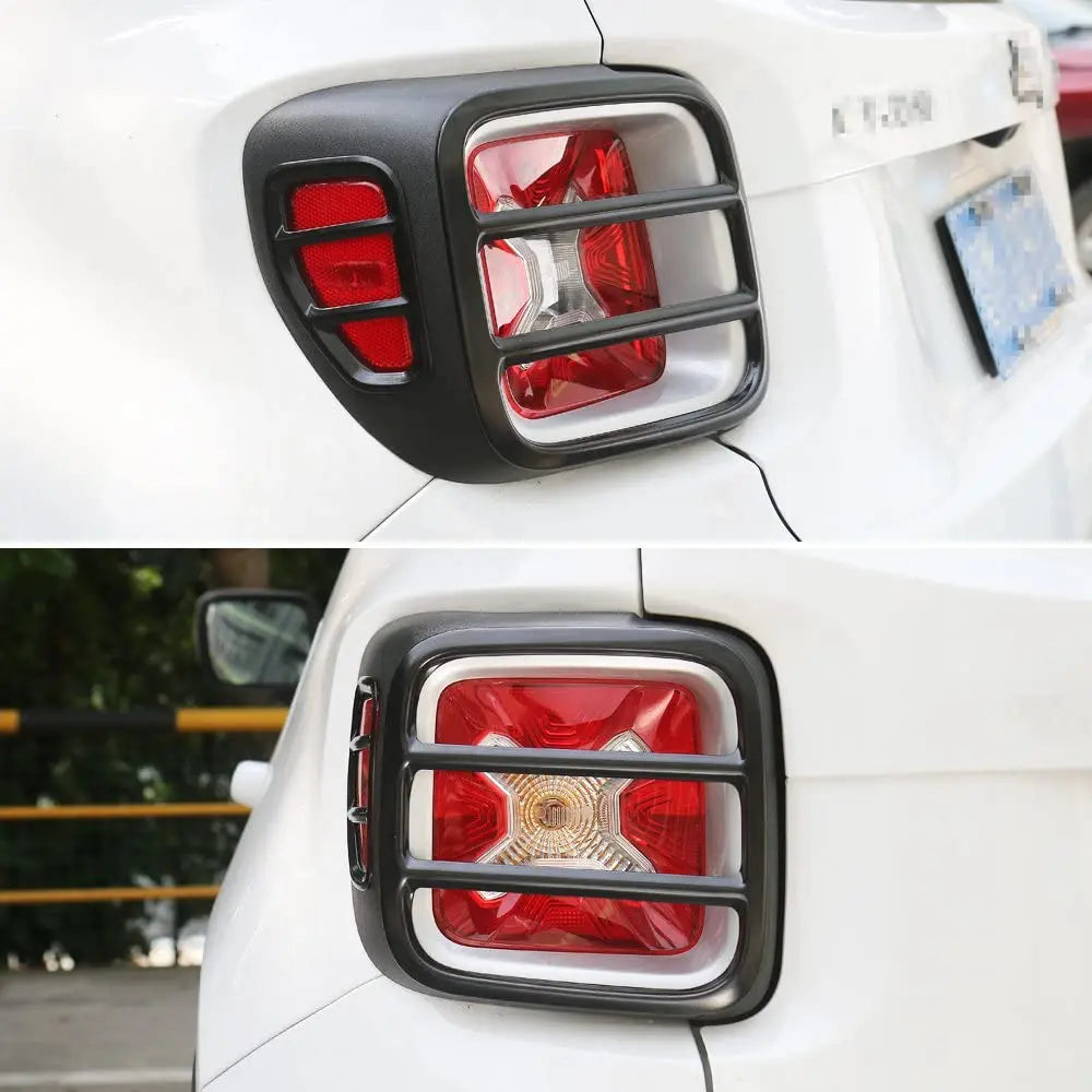 For 2015+ Jeep Renegade Strong Iron Tail Light Rear Taillight Guard (Black)