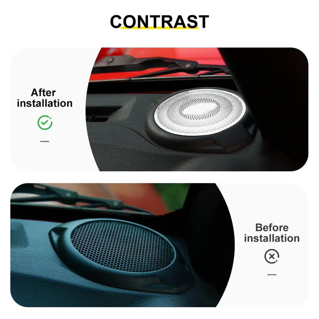 For 2015-2018 Jeep Wrangler JK Interior A-Pillar Speaker Ring Trim Cover (2 pcs)