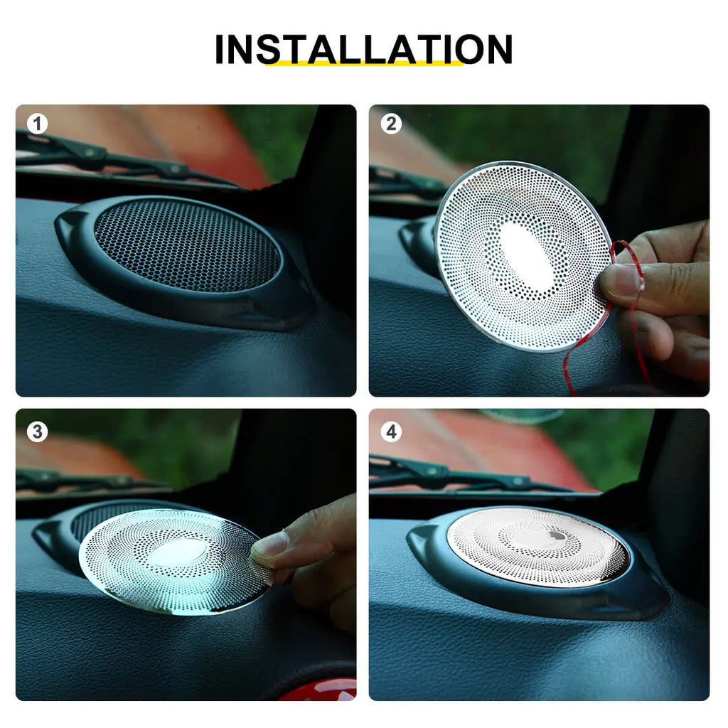 For 2015-2018 Jeep Wrangler JK Interior A-Pillar Speaker Ring Trim Cover (2 pcs)