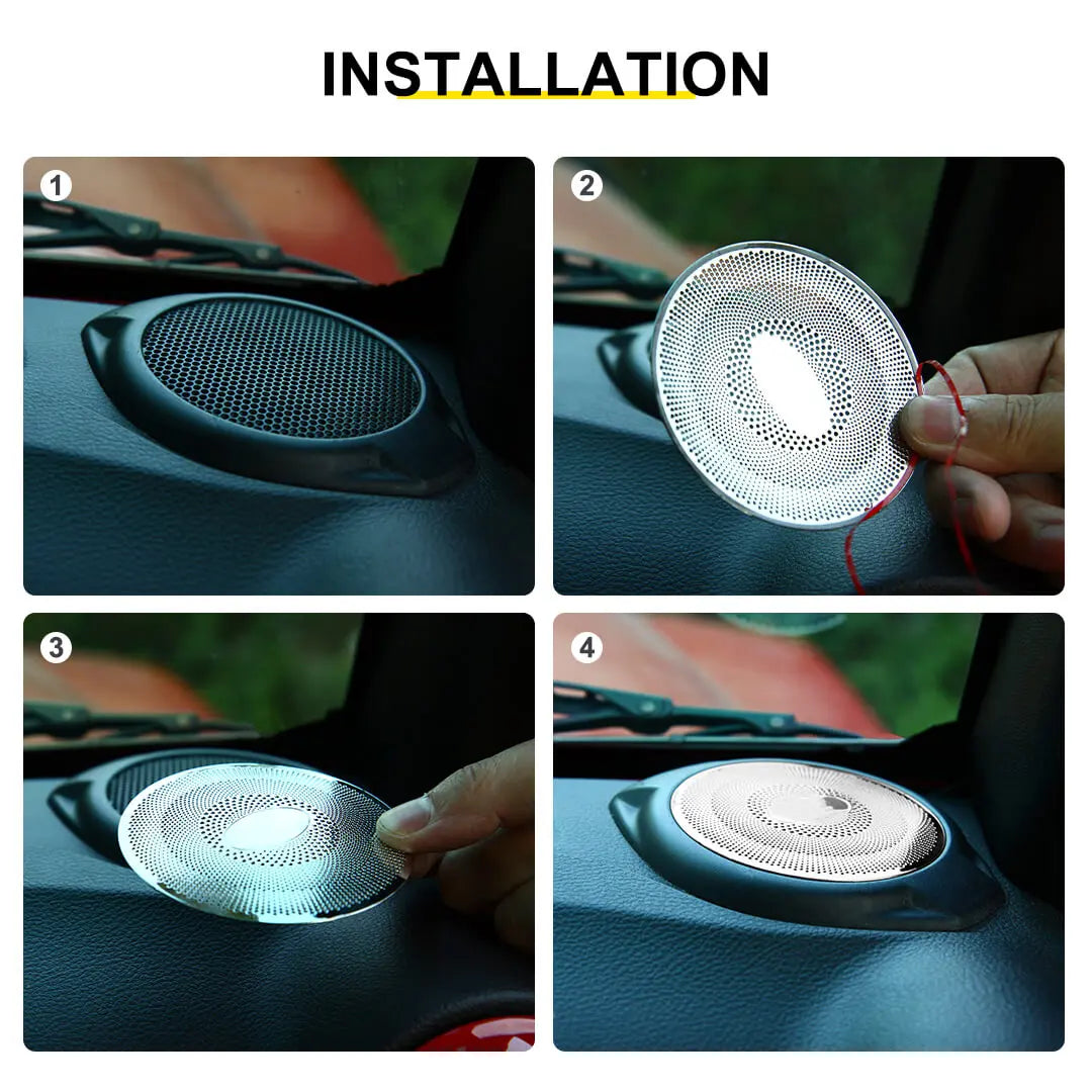 For 2015-2018 Jeep Wrangler JK Interior A-Pillar Speaker Ring Trim Cover (2 pcs)