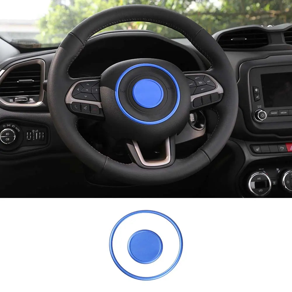 For 2015+ Jeep Renegade/2017-2021 Compass Steering Wheel Center Cover Trim Accessories