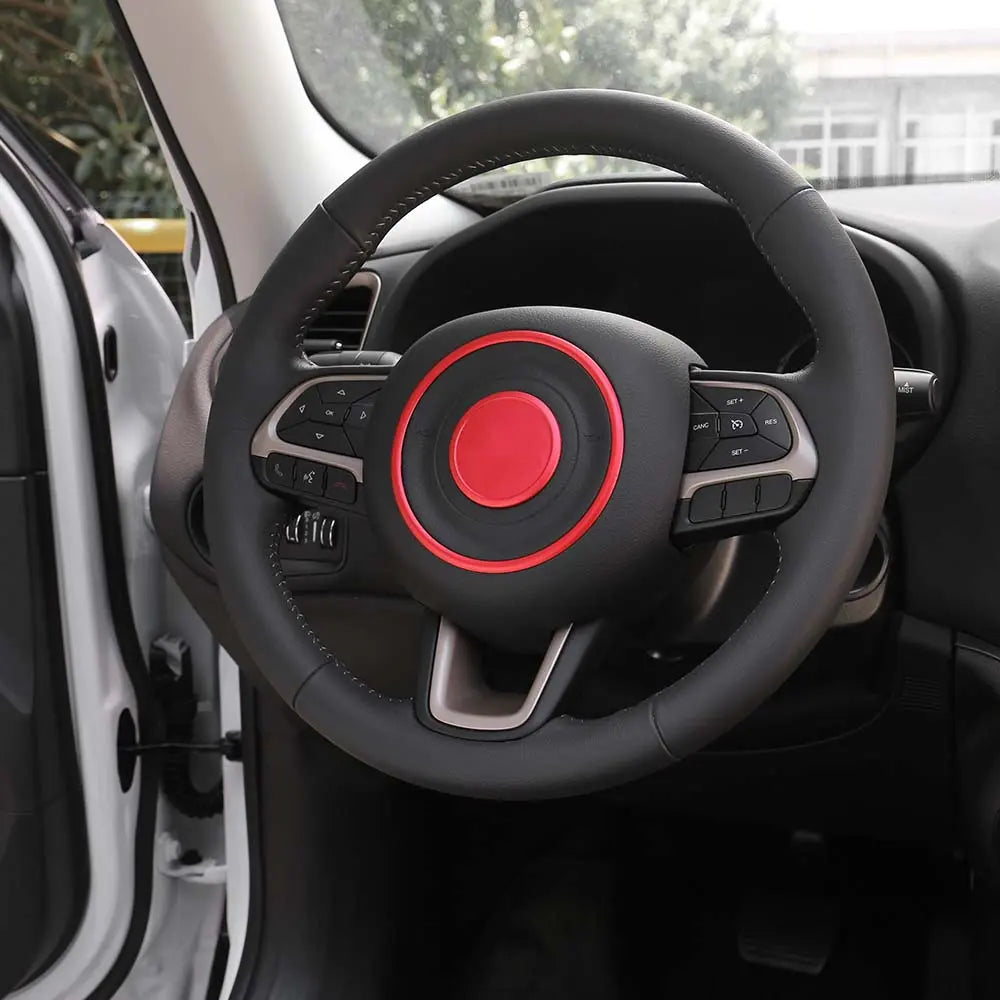 For 2015+ Jeep Renegade/2017-2021 Compass Steering Wheel Center Cover Trim Accessories