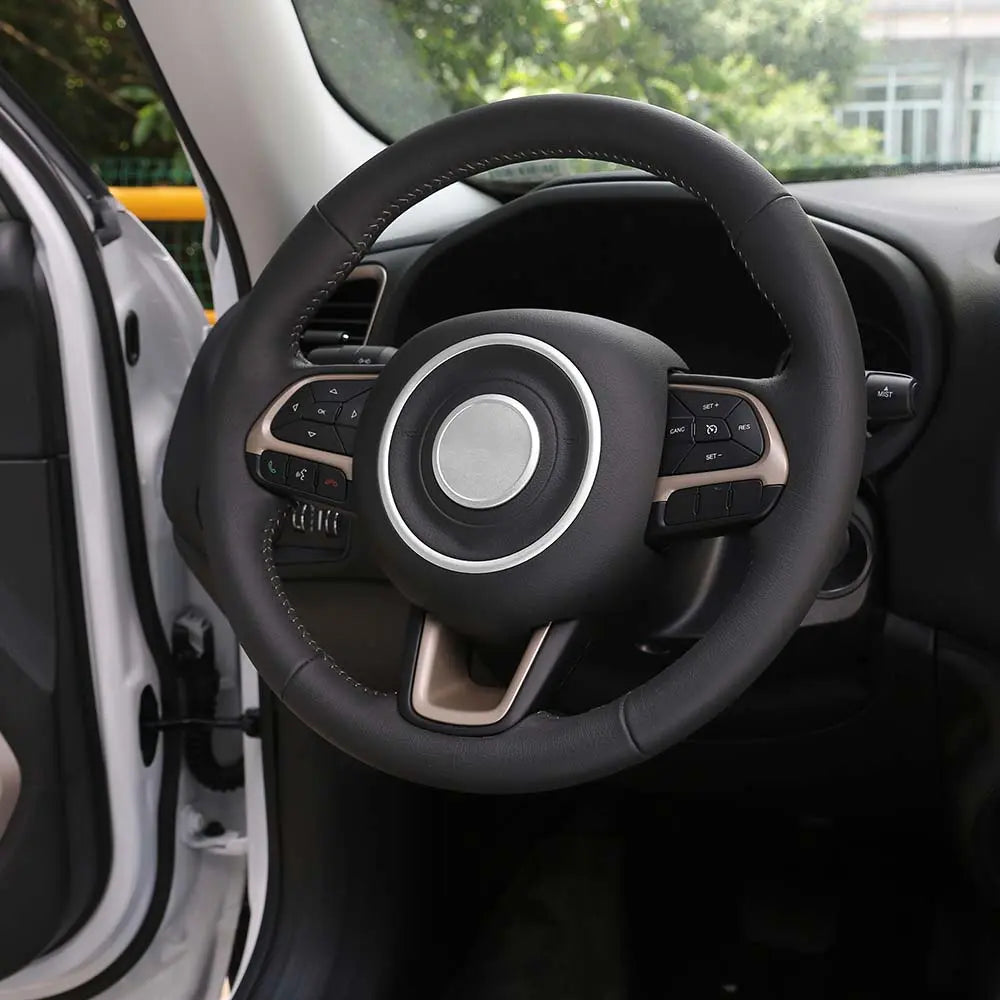 For 2015+ Jeep Renegade/2017-2021 Compass Steering Wheel Center Cover Trim Accessories