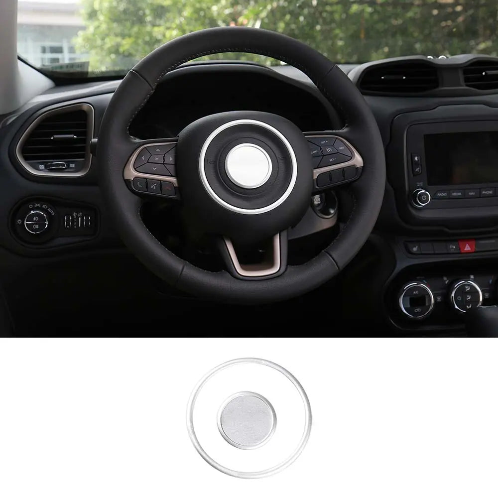 For 2015+ Jeep Renegade/2017-2021 Compass Steering Wheel Center Cover Trim Accessories