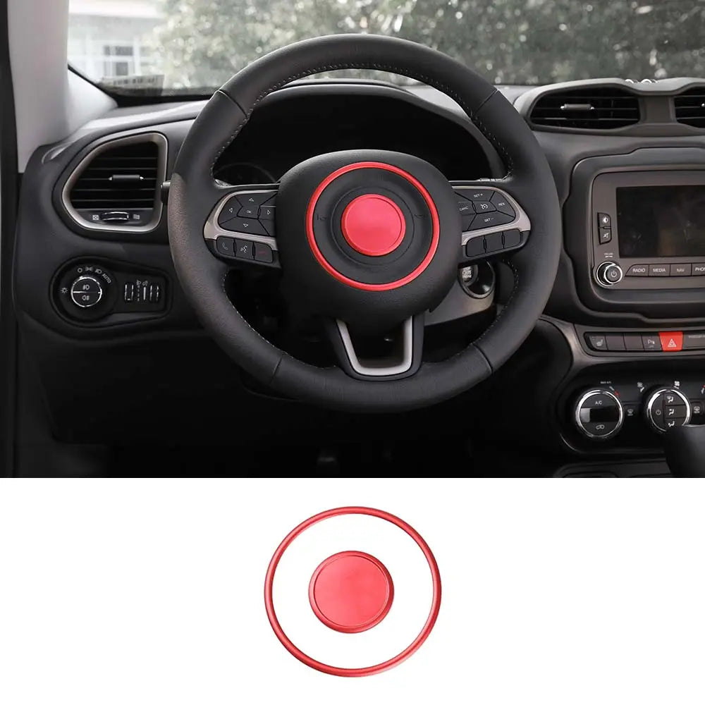 For 2015+ Jeep Renegade/2017-2021 Compass Steering Wheel Center Cover Trim Accessories