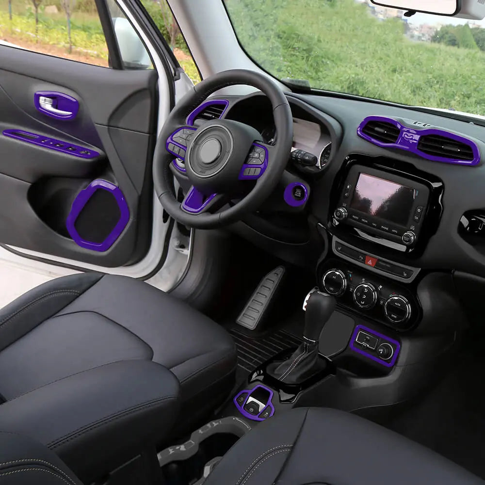 For 2015+ Jeep Renegade 29 x Inner Center Console Door Decor Cover Trim Kit