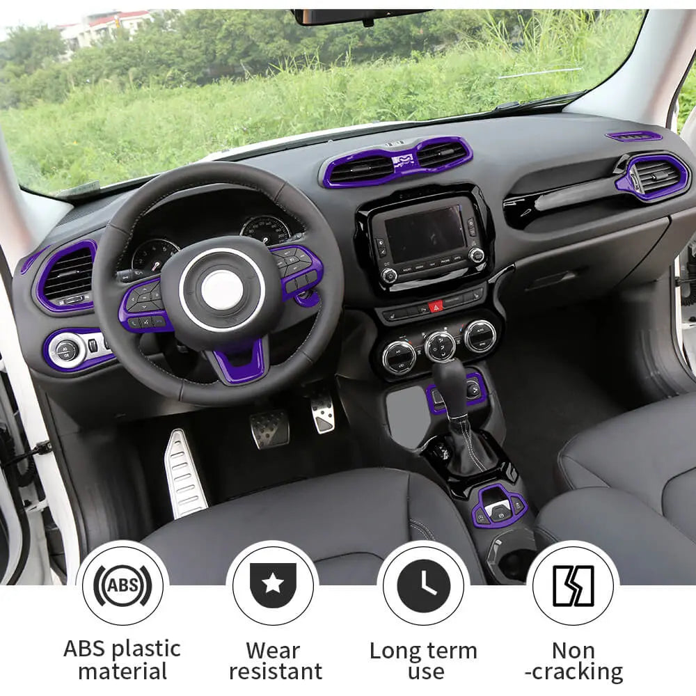 For 2015+ Jeep Renegade 29 x Inner Center Console Door Decor Cover Trim Kit
