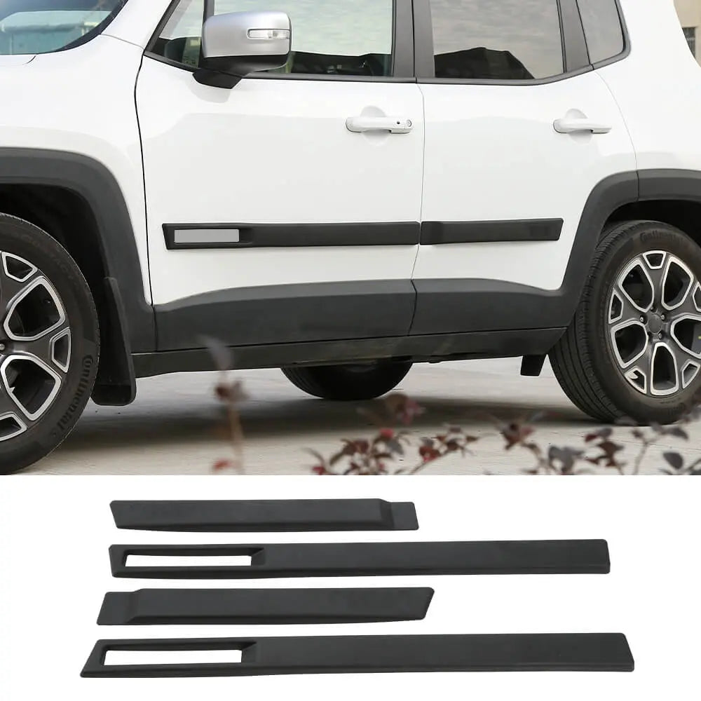 For 2015+ Jeep Renegade 4pcs Body Door Side Molding Cover Trim Kit