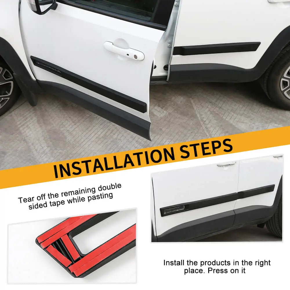 For 2015+ Jeep Renegade 4pcs Body Door Side Molding Cover Trim Kit
