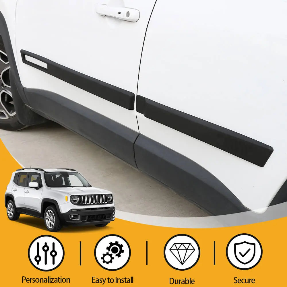 For 2015+ Jeep Renegade 4pcs Body Door Side Molding Cover Trim Kit