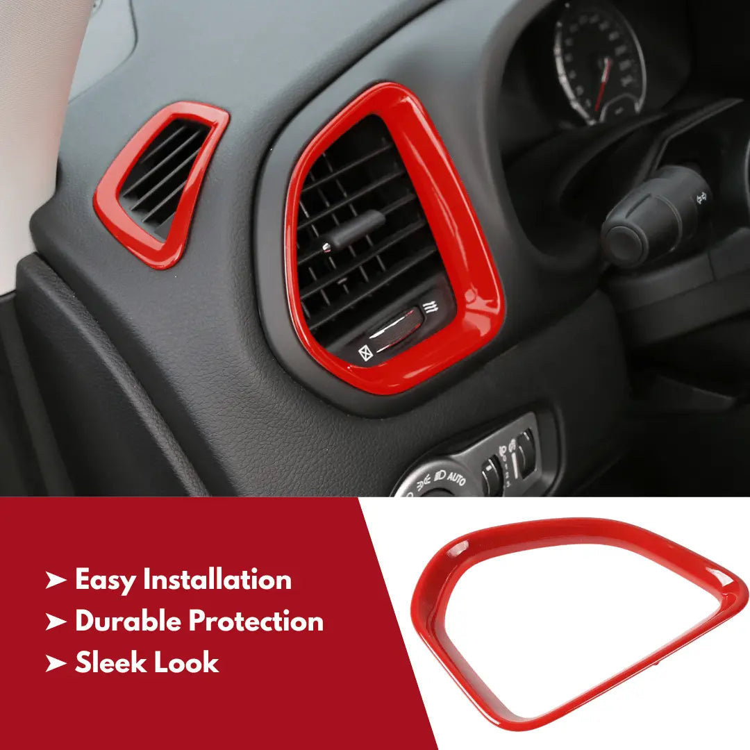 For 2015+ Jeep Renegade 5 PCS Dashboard Air Outlet Vent & Center Air Vent Outlet Cover Trim