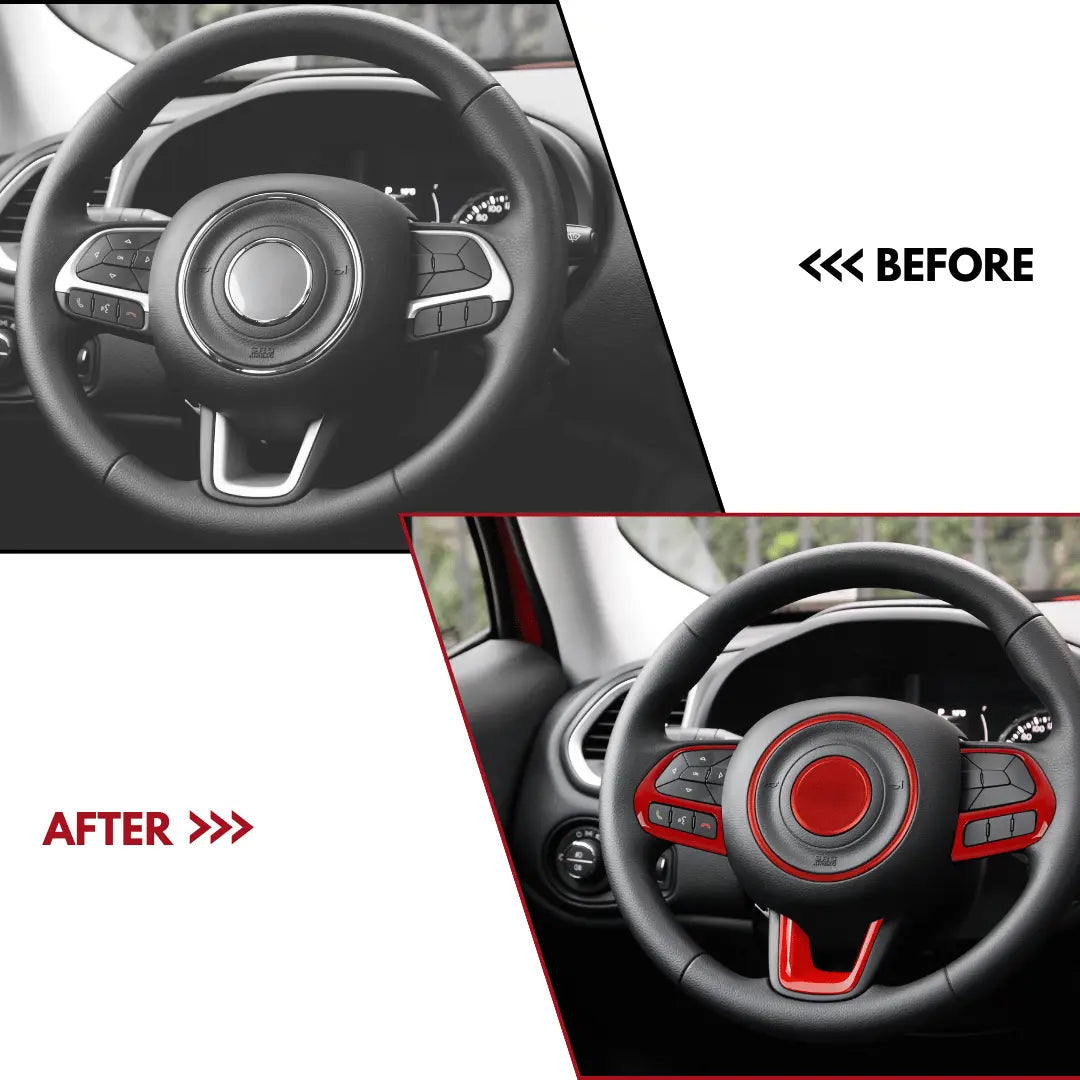 For 2015+ Jeep Renegade 5x Steering Wheel Frame Trim Decor Cover