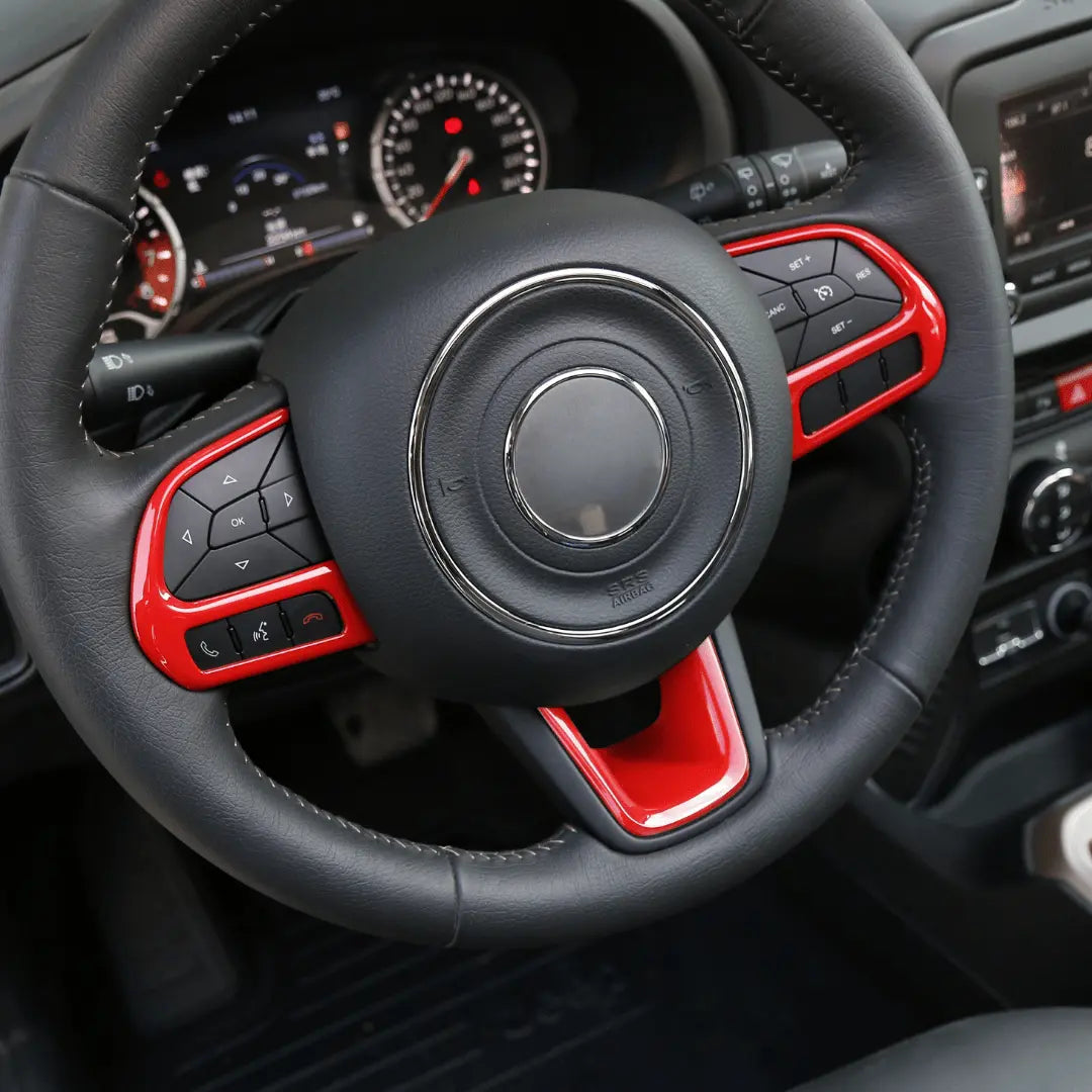 For 2015+ Jeep Renegade 5x Steering Wheel Frame Trim Decor Cover