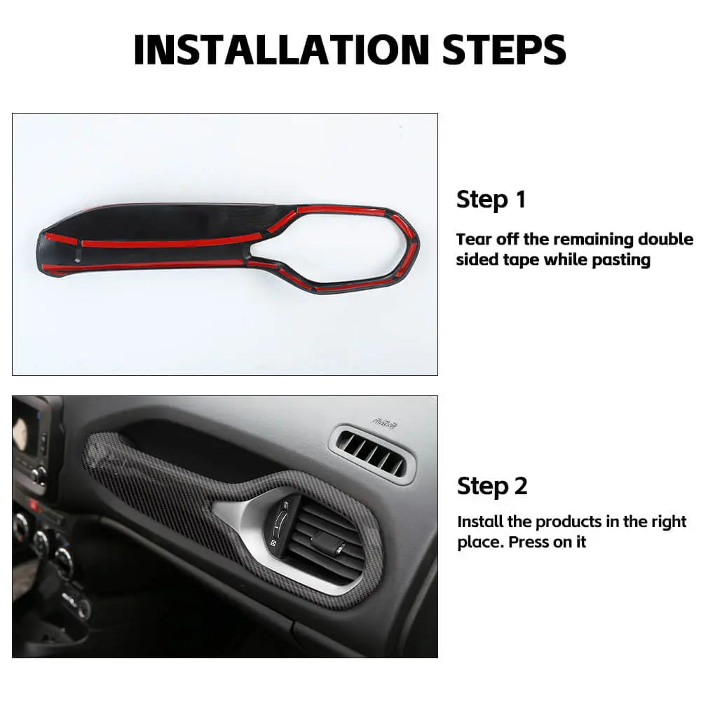 For 2015+ Jeep Renegade Co-Pilot Grab Bar Handle Storage Box Trim