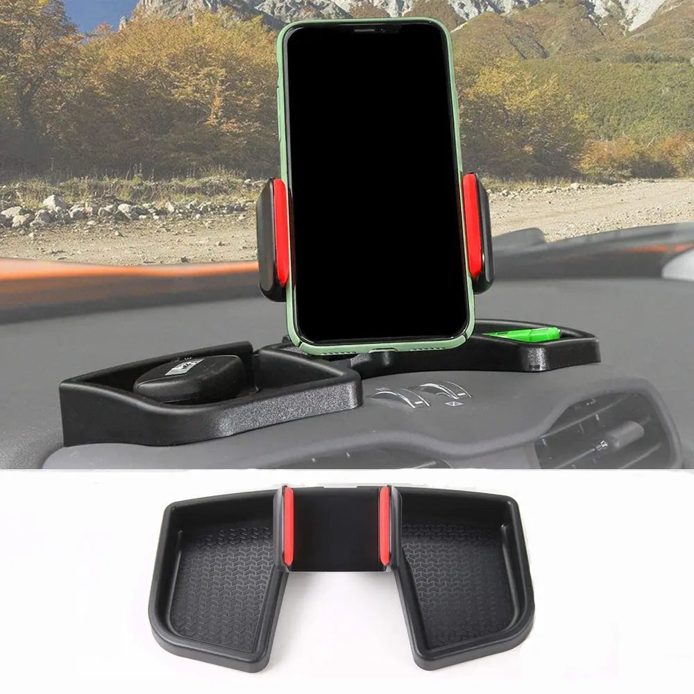 For 2015+ Jeep Renegade Dash Cell Phone Holder Mount Phone Stand Dashboard Storage Tray