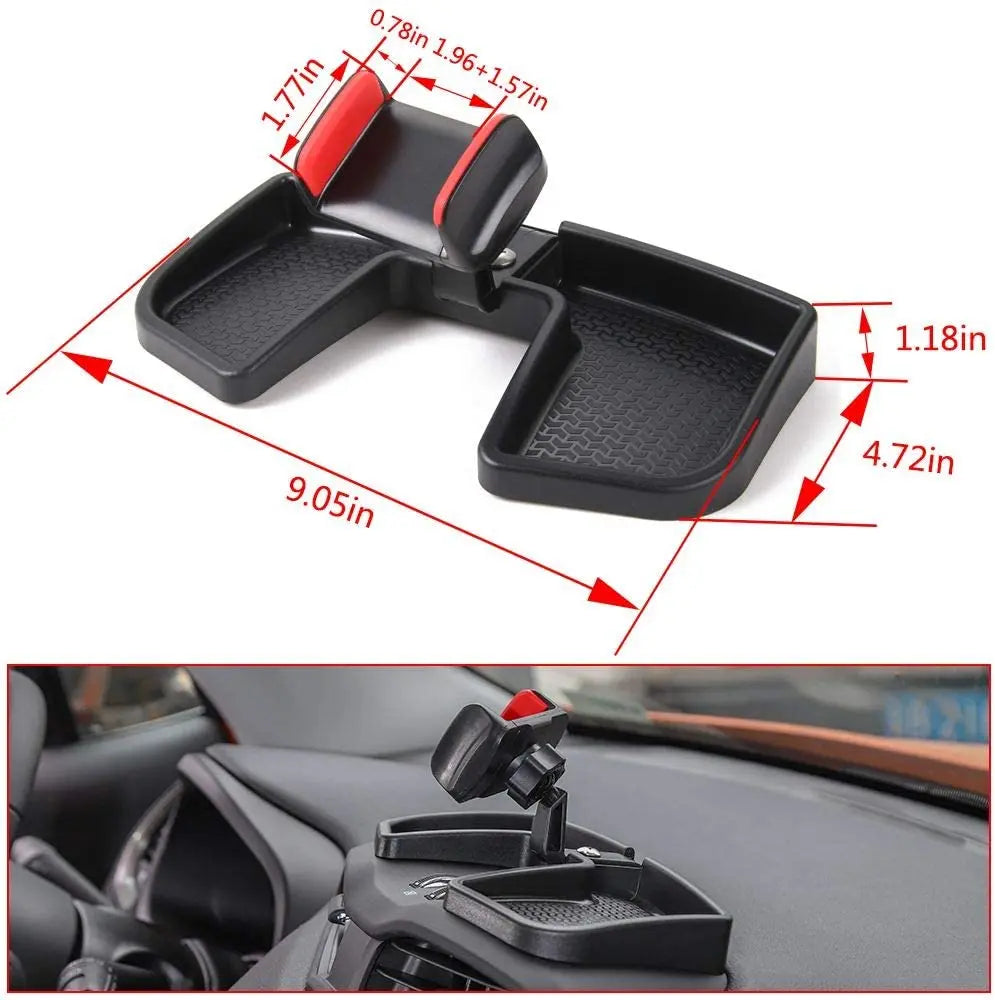 For 2015+ Jeep Renegade Dash Cell Phone Holder Mount Phone Stand Dashboard Storage Tray
