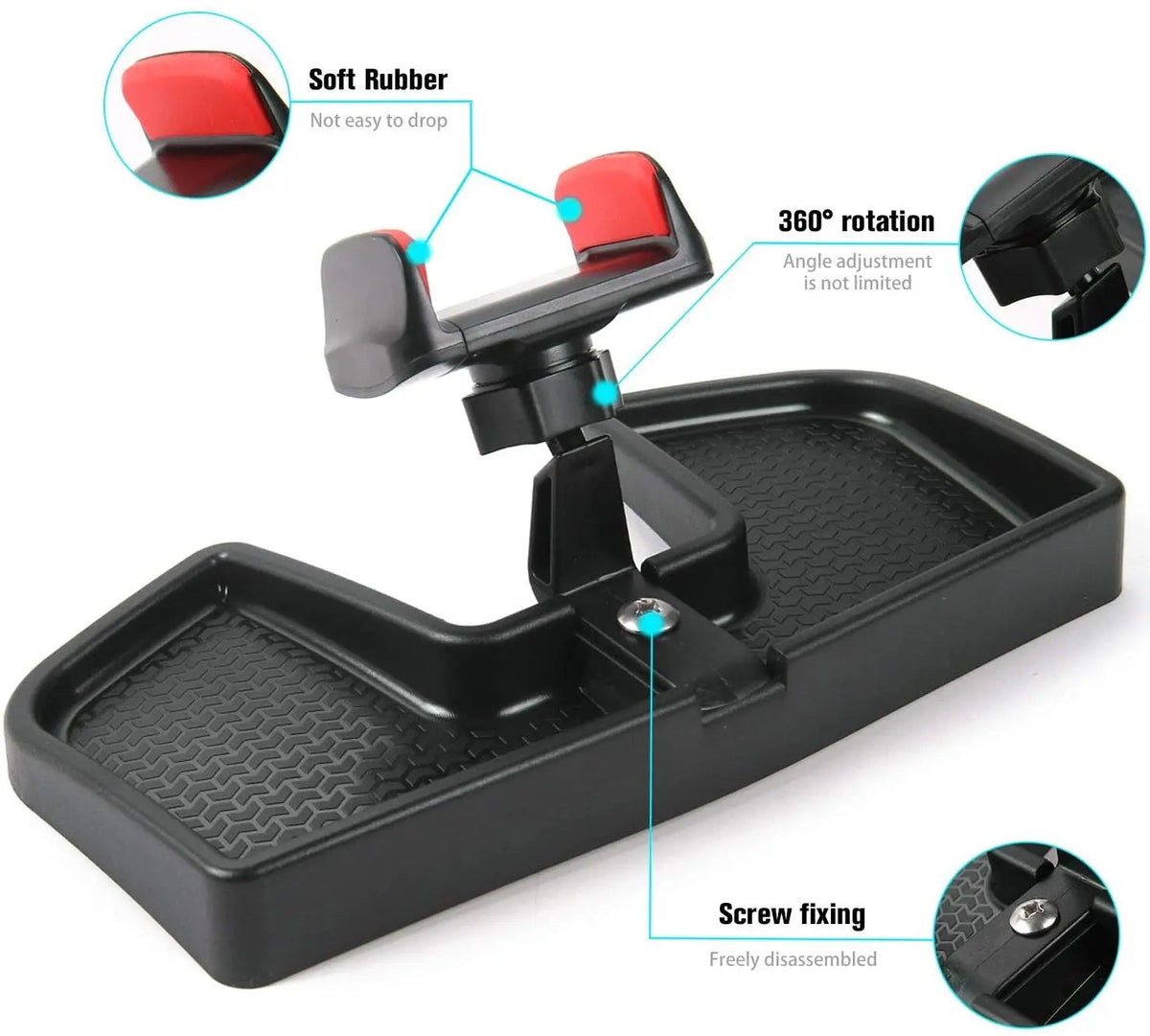 For 2015+ Jeep Renegade Dash Cell Phone Holder Mount Phone Stand Dashboard Storage Tray