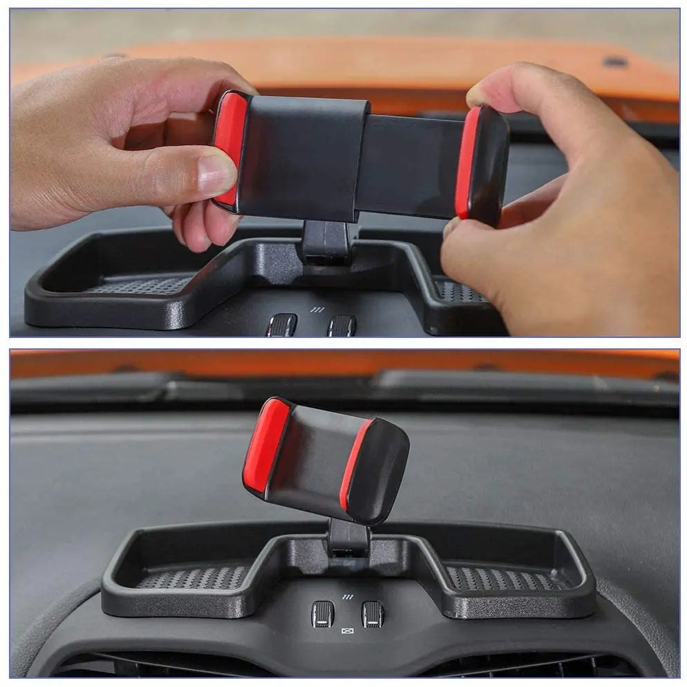For 2015+ Jeep Renegade Dash Cell Phone Holder Mount Phone Stand Dashboard Storage Tray