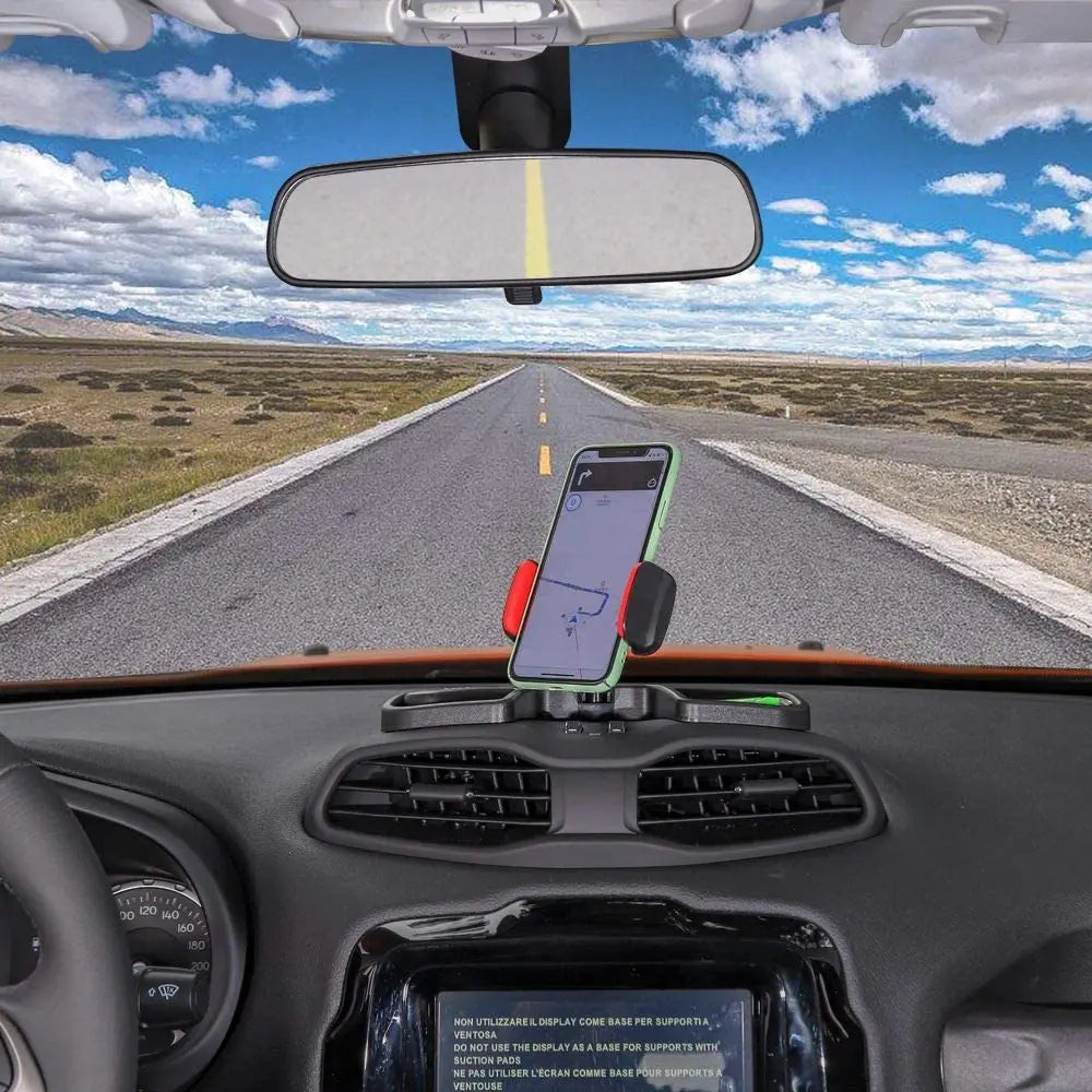 For 2015+ Jeep Renegade Dash Cell Phone Holder Mount Phone Stand Dashboard Storage Tray