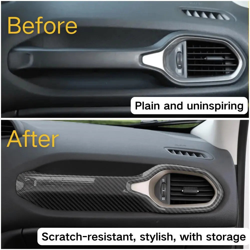 For 2015+ Jeep Renegade Co-Pilot Grab Bar Handle Storage Box Trim