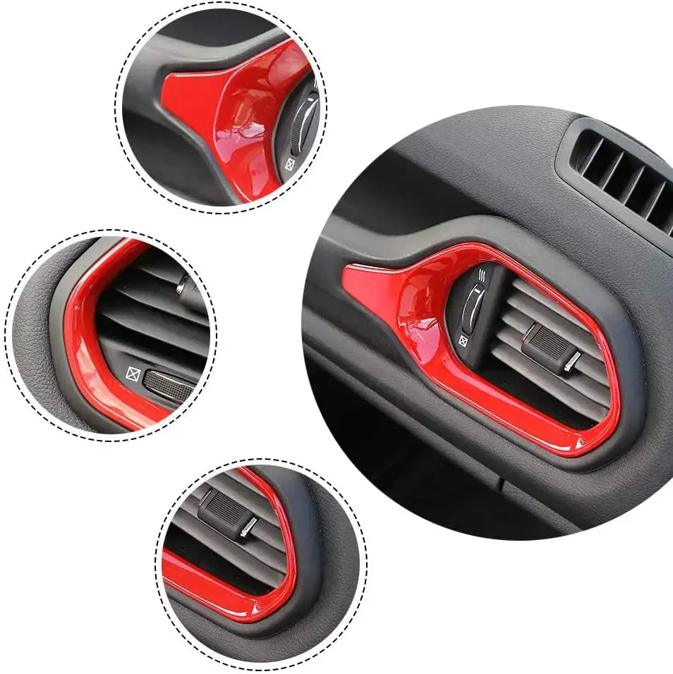 For 2015+ Jeep Renegade Dashboard Left & Right Air Conditioning Vent Cover Ring Trim Cover