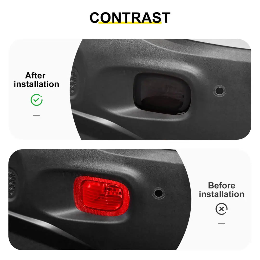 For 2015+ Jeep Renegade Exterior Rear Fog Light Lamp Guard Cover Trim (2 pcs)