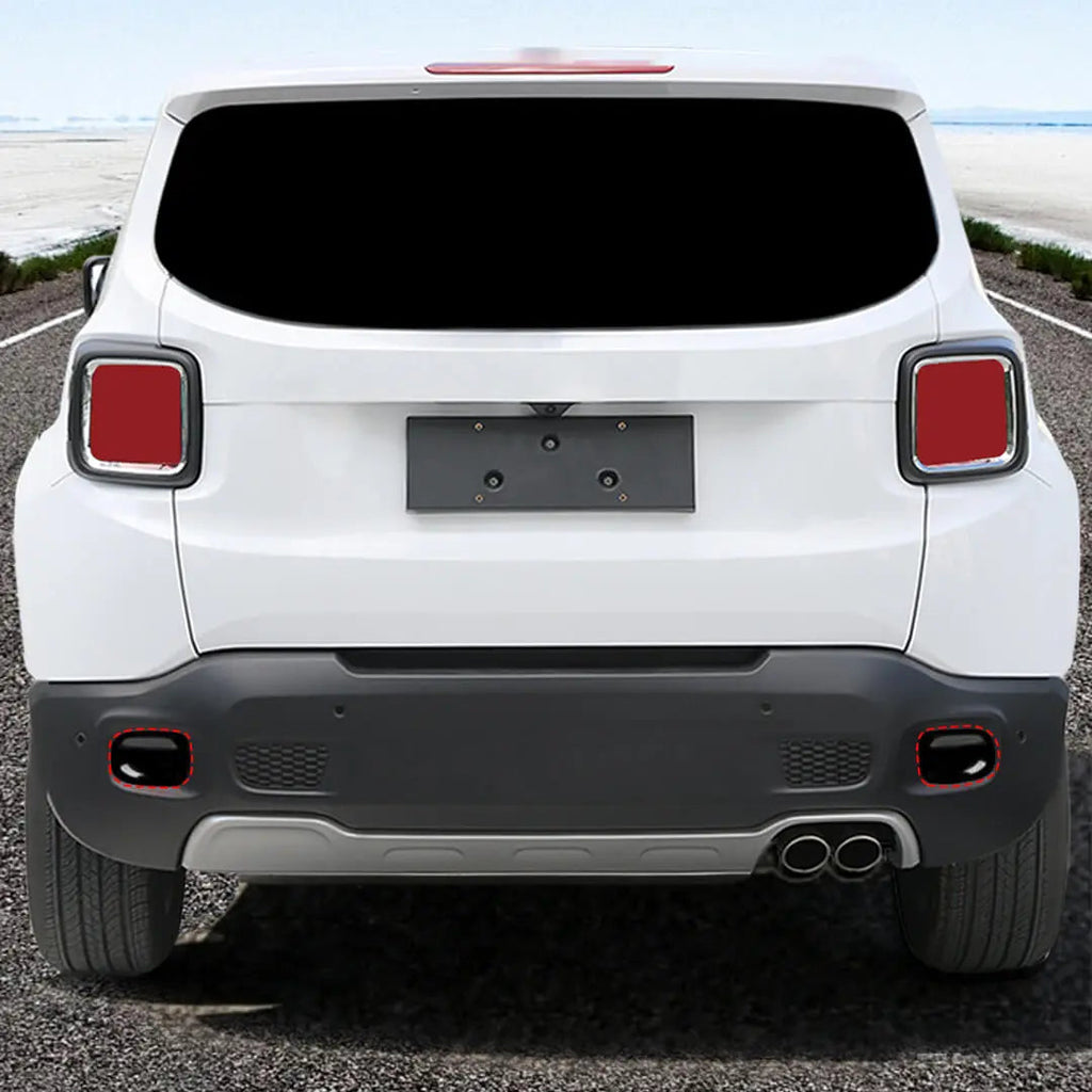 For 2015+ Jeep Renegade Exterior Rear Fog Light Lamp Guard Cover Trim (2 pcs)