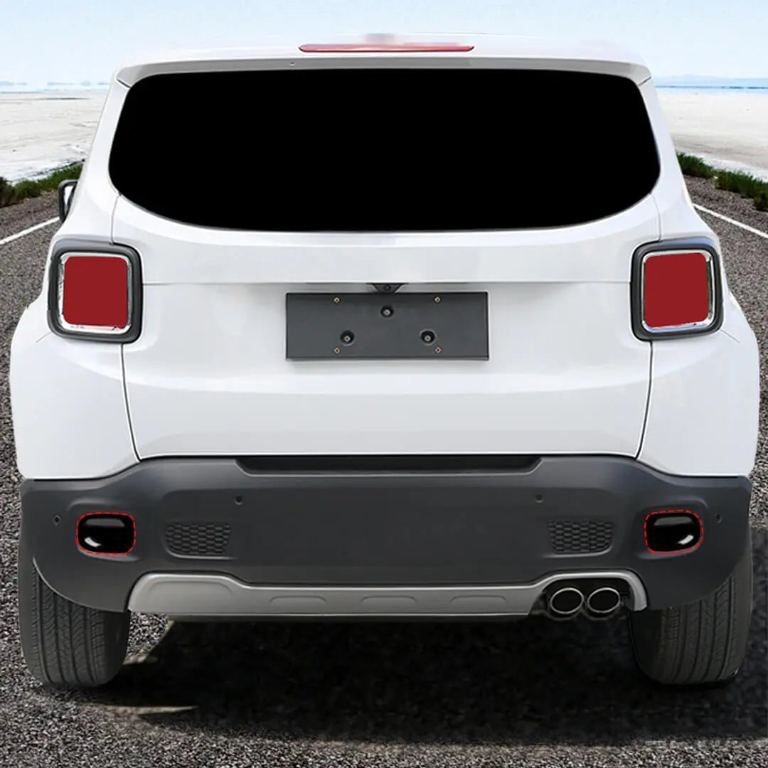 For 2015+ Jeep Renegade Exterior Rear Fog Light Lamp Guard Cover Trim (2 pcs)