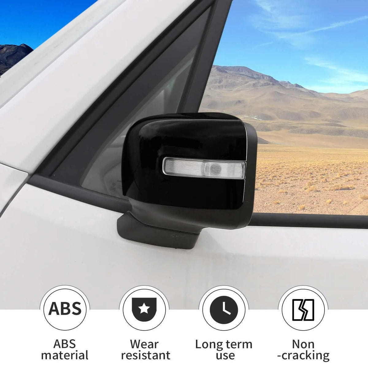 For 2015+ Jeep Renegade Exterior Side Rearview Mirror Caps Cover Trim
