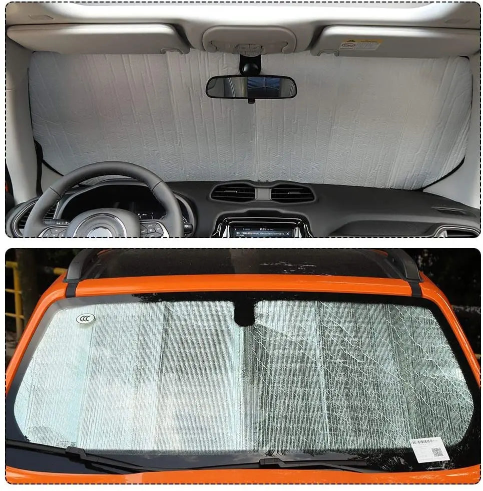 For 2015+ Jeep Renegade Front Windshield Sun Visor Foldable Sunshade